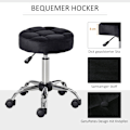 Miniatyrbild 5 av 10: Rootz Salon Pall - Vridbar pall - Sammetsöverdrag - 360 graders hjul - Justerbar i höjdled - 35cm x 49-61cm - Elegant design