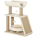 Miniatyrbillede 1 af 11: Rootz Cat kradsestolpe - Inklusiv legetøj - Katteseng - Spånplade - Plys - Sisal - Lysebrun - 60 Cm X 30 Cm X 76 Cm