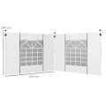 Miniatyrbillede 3 af 7: Rootz Gazebo - Sidepaneler - Udskiftning af 2 pakke sider - Pop Up Gazebo - Med vinduer og døre - Hvid - 295W x 195H cm