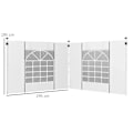 Pikkukuva 3 / 7: Rootz Gazebo - Sivupaneelit - 2 pakkauksen sivun vaihto - Pop Up Gazebo - Ikkunoilla ja ovilla - Valkoinen - 295W x 195K cm