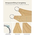 Miniatyrbillede 5 af 8: Rootz Sandy Yellow Shade Sail - Solskærm - UV-beskyttelse - Udendørs baldakin - 160 g/m2 polyesterstof - Rustfri stålring - 2m x 3m - Letvægts 1 kg -