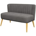 Miniatyrbillede 7 af 7: Rootz sofa - retrodesign - 2 pers. sofa - træben - fløjlsagtig polyester - mørkegrå - 117 cm x 56,5 cm x 77 cm