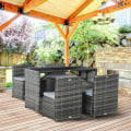 Miniatyrbillede 2 af 7: Rootz Havemøbelsæt - 5 stk Polyrattan Havemøbler - Spisestuesæt - Havesæt - Sofasæt - Stål/PE Polyrattan/Polyester - Grå