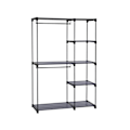 Miniatyrbillede 1 af 8: Rootz Åbent garderobeskab - Skabsorganisering - Tøjstativ - Ikke-vævet stof - 43cm x 112cm x 165cm - Sort - Metalrør - Plastforbindelser