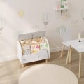 Miniatyrbild 8 av 9: Rootz White Crocodile Toy Box - Förvaringsbänk - Organisering för barn - Säker med långsamt stängande lock - Slitstark MDF-konstruktion - Mångsidig me