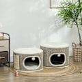 Miniatyrbild 8 av 11: Rootz 3 Tier Cat Barrel With Cushion - Cat House - Cat Tower - Förbättra komforten - Ø51cm x 69 cm, brunvit
