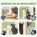 Miniatyrbillede 6 af 11: Rootz Cat Scratching Post - Sisal Scratch Tower - Play Ball Track - Underholdende 4 -i -1 design - 32 cm x 32 cm x 49 cm