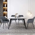 Miniatyrbild 2 av 9: Rootz Set med 4 matstolar - Köksstolar - Moderna sittplatser - Ergonomisk design - Andas linne - Golvskydd - 49cm x 43cm x 81cm