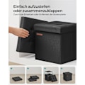 Miniatyrbillede 6 af 6: Rootz sædekiste - Opbevaring Ottoman - Fodstøtte - Imiteret linned - MDF - Skum - 30 cm x 30 cm x 30 cm - Basic Black - 1,6 kg - 130 kg Max belastning