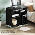 Miniatyrbillede 6 af 10: Rootz Rollbar computertabel - skrivebord med opbevaring - mobil arbejdsstation - rigelig opbevaringsplads - 80 x 48 x 75 cm, sort