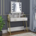 Miniatyrbild 8 av 10: Rootz Sminkbord - Sminkbord - Sminkställ - Kosmetisk organisering - Beauty Station - Upplyst konsol - Sminkbord - Vit - 90x153x40 cm