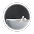Miniatyrbild 1 av 10: Rootz LED Badrumsspegel - Rund - Touchfunktion - Minnesfunktion - Ingen imma - Aluminiumram - Vit+Silver - 60 x 60 cm