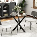 Miniatyrbillede 2 af 10: Rootz Modern Glass -Egg Table - Spisebord - Køkkenbord - Skrab -resistent - 70 cm diameter x 75 cm højde