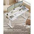 Miniatyrbillede 4 af 8: Rootz elektrisk stående skrivebord - Justerbart bord - Sit Stand-skrivebord - Spånplader og stål - 70cm x 160cm x (72-120)cm - Cloud White-Golden Oak