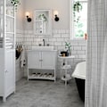 Miniatyrbillede 2 af 6: Rootz Håndvaskskab - 2 døre Håndvaskskab - Vaskeskab - Badeværelsesskab - Vaskeskab - MDF-plade - Hvid - 60 x 60 x 30 cm (B x H x D)