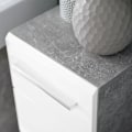Pikkukuva 5 / 5: Rootz Chest of Drawers - Storage Unit - Dresser - Cabinet - Drawer Stand - Organizer - Commode - Concrete Stone Melamine & White Gloss - 32x82x28 cm