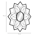 Miniatyrbillede 3 af 6: Rootz rundt spejl med blomstermønstre - Vægspejl - Spejlglas - Metal - MDF - Sort - 79 cm x 79 cm x 0,4 cm