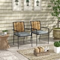 Miniatyrbillede 2 af 6: Rootz Havestole - Udendørsstole - Terrassestole - Sædehynder - Vejrbestandig - Moderne Design - PE Rattan - Polyester - Brun-Grå - 40W x 47D cm