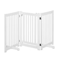 Miniatyrbillede 1 af 11: Rootz Træspærre - Fritstående Hundeport - Dørport - Justerbar Hundelåge - Foldbar Trappeport - Hvid - 155 x 1,5 x 76 cm