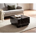 Miniatyrbild 3 av 7: Rootz Elegant Soffbord - Kubbord - Marmorlook - Förvaringsyta - Mångsidig användning - 60cm x 60cm x 35cm