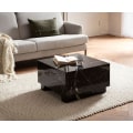 Miniatyrbillede 3 af 7: Rootz Elegant Sofabord - Kubebord - Marmorlook - Opbevaringsområde - Alsidig brug - 60 cm x 60 cm x 35 cm