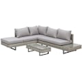 Miniatyrbillede 1 af 10: Rootz Havesiddesæt - Rattan Lounge Sæt - Sofasæt - Tebordssæt - Grå/Brun