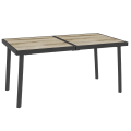 Pikkukuva 1 / 6: Rootz puutarhapöytä - patiopöytä - ulkopöytä 6 hengelle - Puinen ulkonäkö - Metallirunko - Säänkestävä - Harmaa - 145 x 85 x 72 cm