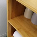 Miniatyrbillede 5 af 5: Rootz Badeværelsesskab - Badeværelseshylde - Bambus Badeværelsesskab - Med lameldøre - 2 hylder 1 skab - Bambus - Naturligt træ - 50cm x 29cm x 92cm