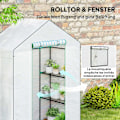 Pikkukuva 6 / 11: Rootz Walk -in Greenhouse, jossa hyllyt - mini -Greenhouse - UV -resistentti - Optimaalinen ilmanvaihto - 143L x 74B X 190H CM