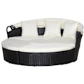 Miniatyrbillede 4 af 11: Rootz Zonne-Island - Loungesæt - Rattan - Baldakin - Siddegruppe - Hynder - Metal - Creme - Sort - 180 x 175 x 147 cm