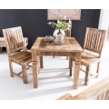 Miniatyrbillede 3 af 7: Rootz bord 80 x 80 x 76 cm Mango massivt træ firkant - Rustikt bord - Design træ spisebord Spisebord til 4 personer ægte træ