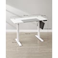 Miniatyrbillede 7 af 8: Rootz elektrisk stående skrivebord - Justerbart skrivebord - Sit Stand Skrivebord - Spånplade stålramme - 60cm x 120cm x (72-120)cm - White-Dove Grå -