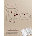 Miniatyrbillede 6 af 6: Rootz sidebordssæt - endebord - stofkurv - opbevaringsløsning - 75 cm x 45 cm - 71,5 cm x 15 cm - mat hvid - kamelbrun