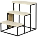 Miniatyrbillede 1 af 7: Rootz Kattetrappe - Med skrabebræt - 3 trin - Legetøjskugle - Robust - Stål + Sisal - Cremehvid + Sort - 51 x 54 x 53 cm