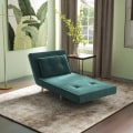 Miniatyrbillede 2 af 6: Rootz Sovestol - Hvilestol - Med lænefunktion - Knapsyning - Linnedlook - Grøn - 77 cm x 88 cm x 83 cm