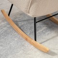 Miniatyrbillede 4 af 6: Rootz gyngestol - Retro massivt træ - Polstret stol - Cremehvid - 71cm x 92cm x 101cm