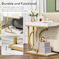 Miniatyrbillede 6 af 8: Rootz Faux Marmor Endebord - C-Table - Moderne Sidebord - Moderne Elegance -30 cm D x 60 cm B x 61,52 cm H