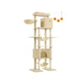 Miniatyrbillede 1 af 6: Rootz Large Cat Tree - Cat Scratching Post - Plush Pet Tower - 201 cm højt med platform - brun - 78 cm x 48 cm x 201 cm