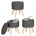 Pikkukuva 3 / 10: Rootz Sitzhocker - Rahi - Ottomaanit - Säilytysistuin - Pouf - Jalkatuki - Jakkara - Tummanharmaa - Φ 32 x 36 cm