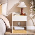 Miniatyrbillede 2 af 8: Rootz Bedside Table - Nightbord - Bedroom Organizer - Forbedrer privatlivets fred - 45x55x40cm - PB og MDF -materiale - Praktisk opladningsfunktion