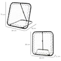 Pikkukuva 11 / 11: Rootz Rebounder Net - Jalkapallon palautusverkko - Taitettava takapotkumaali - Rebound-seinäverkko - Säädettävä - Musta - 78 x 84 x 65-78 cm