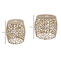 Miniatyrbillede 4 af 7: Rootz sidebord sæt med 2 aluminium guld design redeborde metal runde - Stue bord, sofabord, grenstruktur, moderne - 2-delt sofabord stue