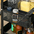 Miniatyrbillede 5 af 7: Rootz 3 Tier Metal Servering Trolley - Kitchen Cart - Utility Trolley - 2 Bestikstativ - 51,5L x 32W x 75,6h cm - Sort