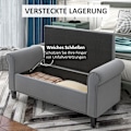 Miniatyrbillede 4 af 10: Rootz polstret sengebænk - Fløjlsbænk - Opbevaringsbænk - Elegant design - Rigelig opbevaring - Komfortable siddepladser - 126 cm x 48,5 cm x 57 cm -