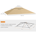Miniatyrbillede 3 af 6: Rootz Pavilion Replacement Roof - Baldachin - Canopy Top - Vejrbestandig & UV30+ - 397 cm x 297 cm - Khaki