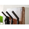 Miniatyrbillede 5 af 7: Rootz design knagerække akacie massivt træ - metal 35,5 x 100 x 11 cm - Krogestang 2-rækket hall knagerække væg - Garderobe træ