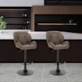 Miniatyrbillede 2 af 10: Rootz Barstolssæt - Bordskamler - Justerbare barstole - Ergonomisk design - Slidstærkt kunstlæder - Stabil metalbund - 94cm-116cm x 50cm x 40cm