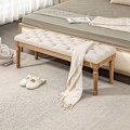 Miniatyrbillede 2 af 10: Rootz Sengebænk - Polstret bænk - Soveværelsesskammel - Stof i hørlook - Tyk polstring - 120 cm x 41 cm x 48 cm