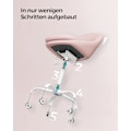Miniatyrbillede 8 af 8: Rootz Pink Drejestol - Behagelig lænestol - Roterende sæde - Stålstel - Bomuld-hør-blanding - Justerbar højde - 60 cm x 60 cm x 80-90 cm