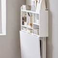 Miniatyrbild 10 av 10: Rootz Väggmonterat hopfällbart bord - Matbord - Garderob med hyllor - Justerbar förvaring - Utrymmesbesparande design - Enkel montering - Vit - 90cm x